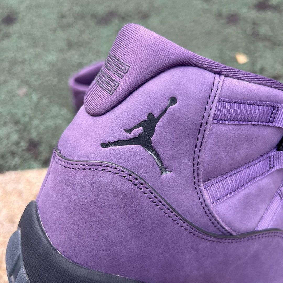 Nike Air Jordan 11 Retro PRM Heiress "Purple Rain" Suede Basketball Shoes - Purple/Black (852625-500)