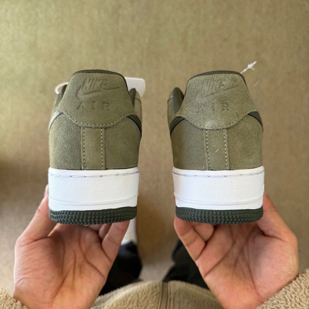 Nike Air Force 1 '07 Low Sequoia Cargo Khaki Olive Green Suede Sneakers AA4083-300