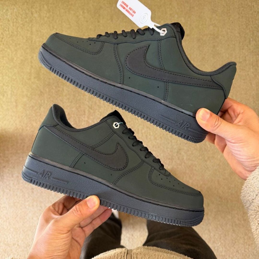 Nike Air Force 1 '07 Low Sequoia Black Sneakers FD9747-300 - Men's Women's Lifestyle Classic Shoes Dark Green AF1 Trainers