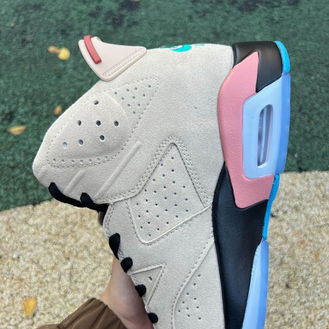 Nike Air Jordan 6 Retro GS 'Floral' Desert Pink Black Diffused Blue Coral Chalk FB1231-100