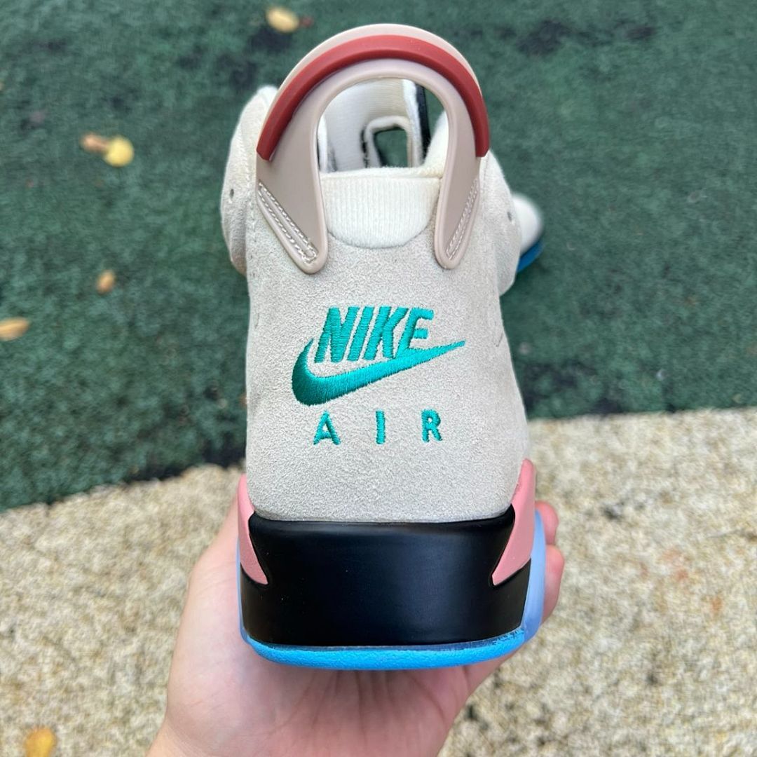 Nike Air Jordan 6 Retro GS 'Floral' Desert Pink Black Diffused Blue Coral Chalk FB1231-100