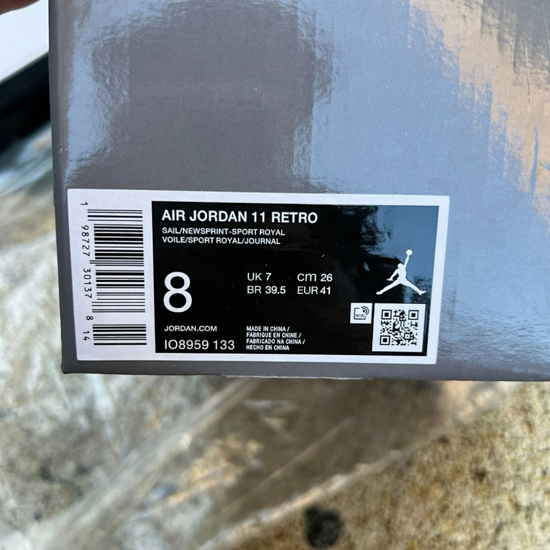 Air Jordan 11 Retro GS Multi-Color White Rainbow Tie-Dye Sneakers (BQ0710-143)