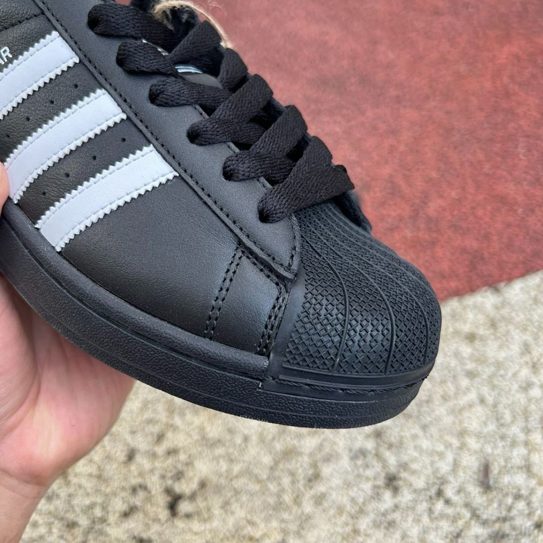 Adidas Superstar Black White Shell Toe Sneakers Black Sole