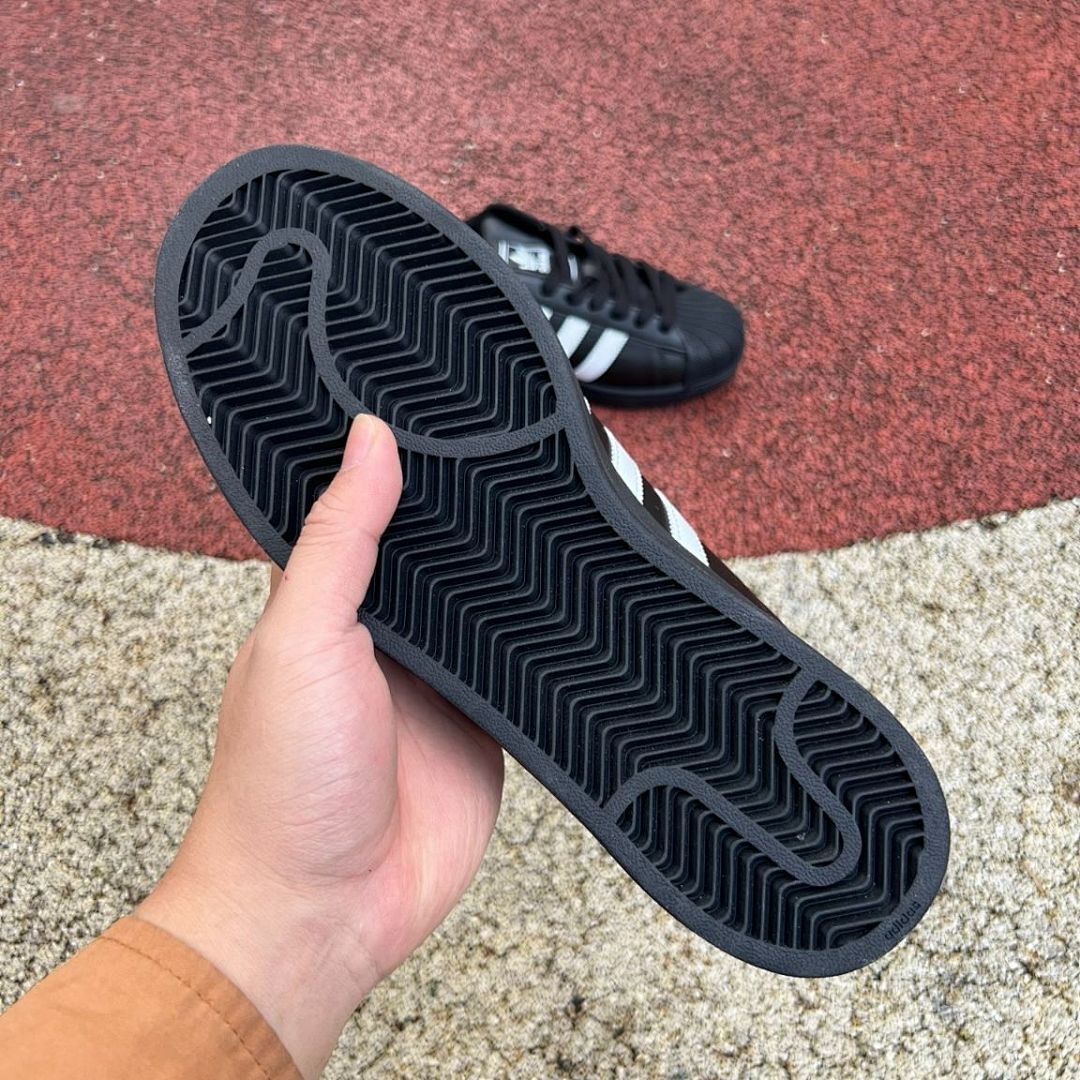 Adidas Superstar Black White Shell Toe Sneakers Black Sole