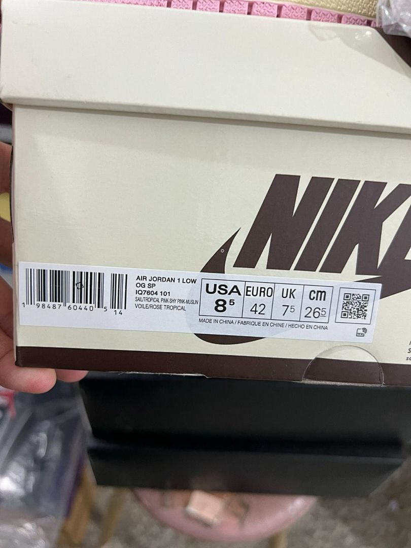 Nike Air Jordan 1 Low OG Travis Scott Sail Pink White Sneakers
