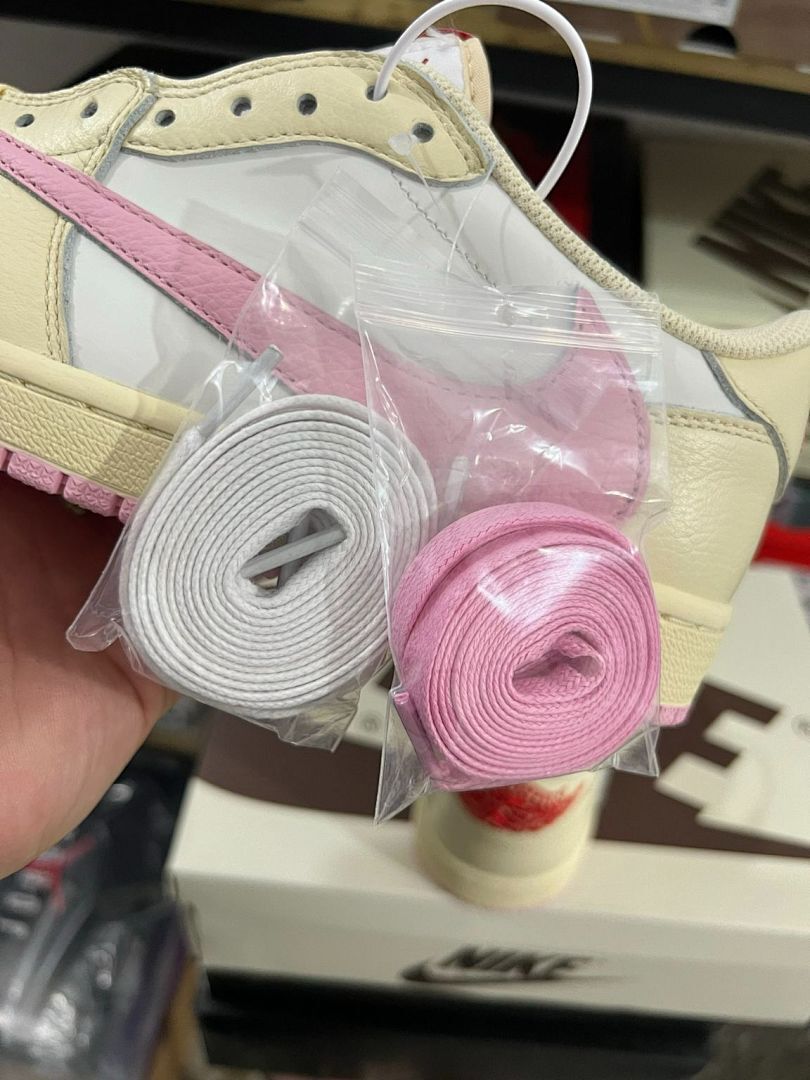 Nike Air Jordan 1 Low OG Travis Scott Sail Pink White Sneakers