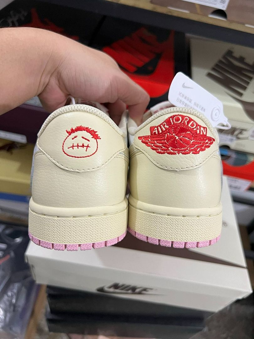 Nike Air Jordan 1 Low OG Travis Scott Sail Pink White Sneakers