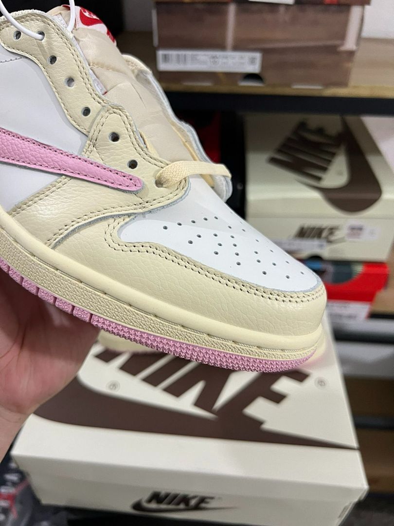 Nike Air Jordan 1 Low OG Travis Scott Sail Pink White Sneakers