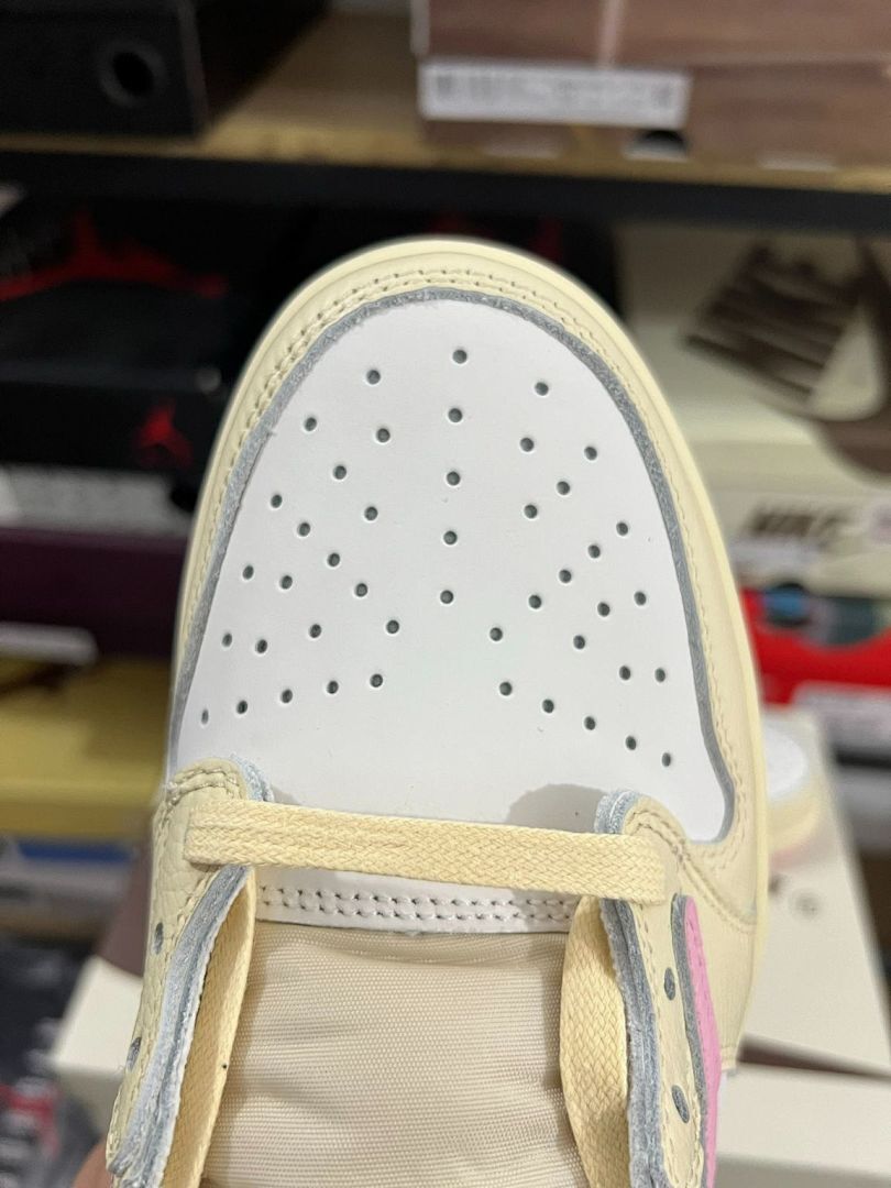 Nike Air Jordan 1 Low OG Travis Scott Sail Pink White Sneakers