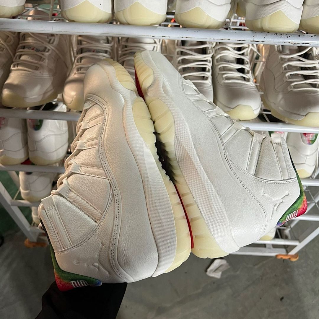 Air Jordan 11 Retro Craft White Tumbled Leather Multi-Color 23