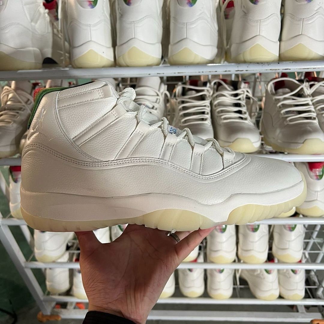 Air Jordan 11 Retro Craft White Tumbled Leather Multi-Color 23