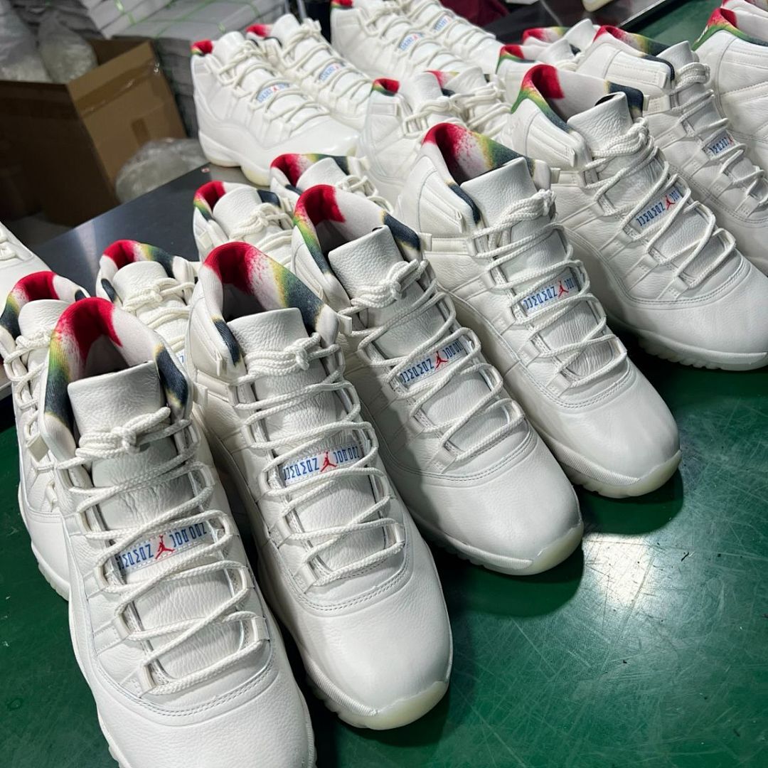 Air Jordan 11 Retro Craft White Tumbled Leather Multi-Color 23