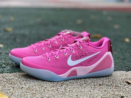 Nike Kobe 9 EM Low Kay Yow Pink Fire Basketball Shoes Sneakers 646701-660
