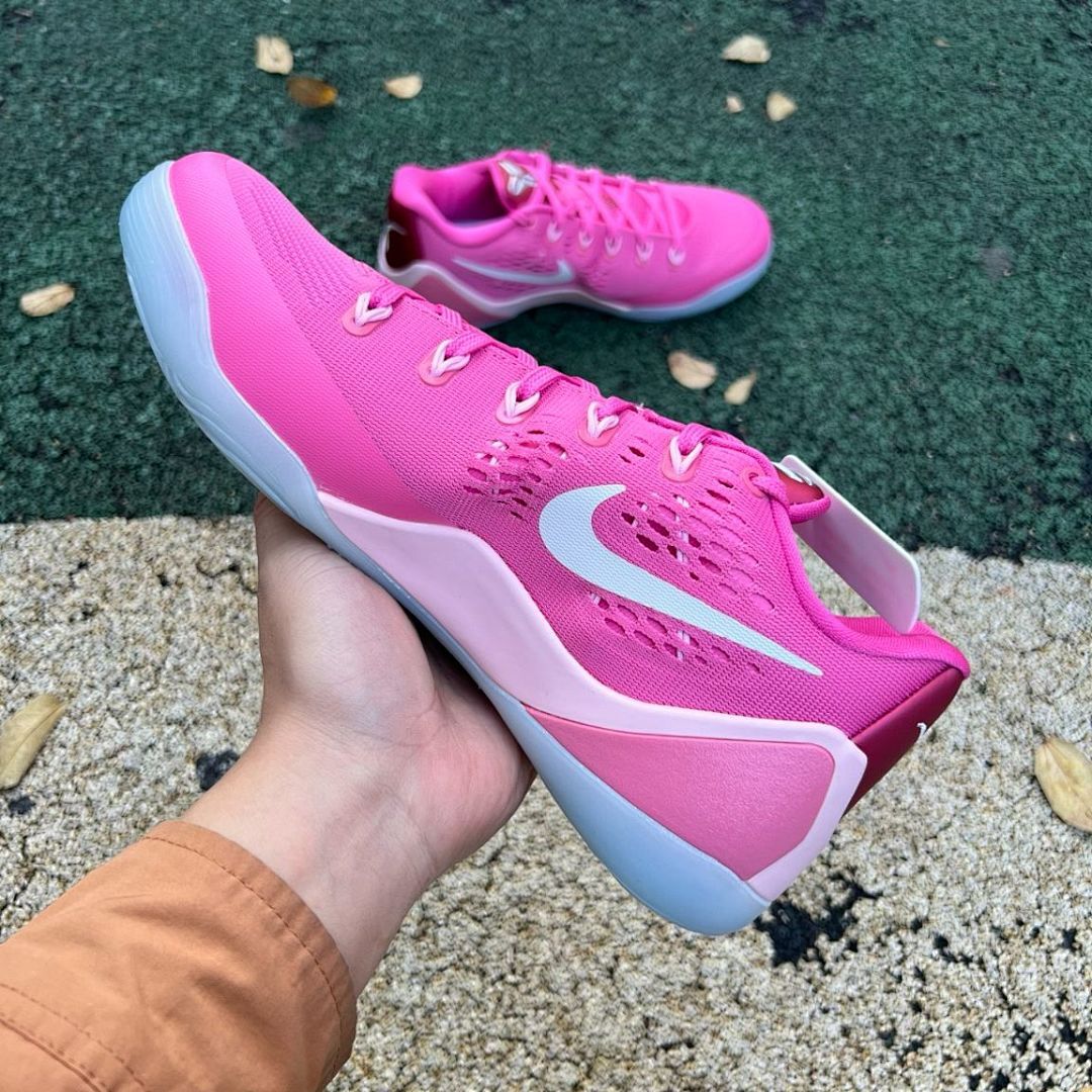 Nike Kobe 9 EM Low Kay Yow Pink Fire Basketball Shoes Sneakers 646701-660