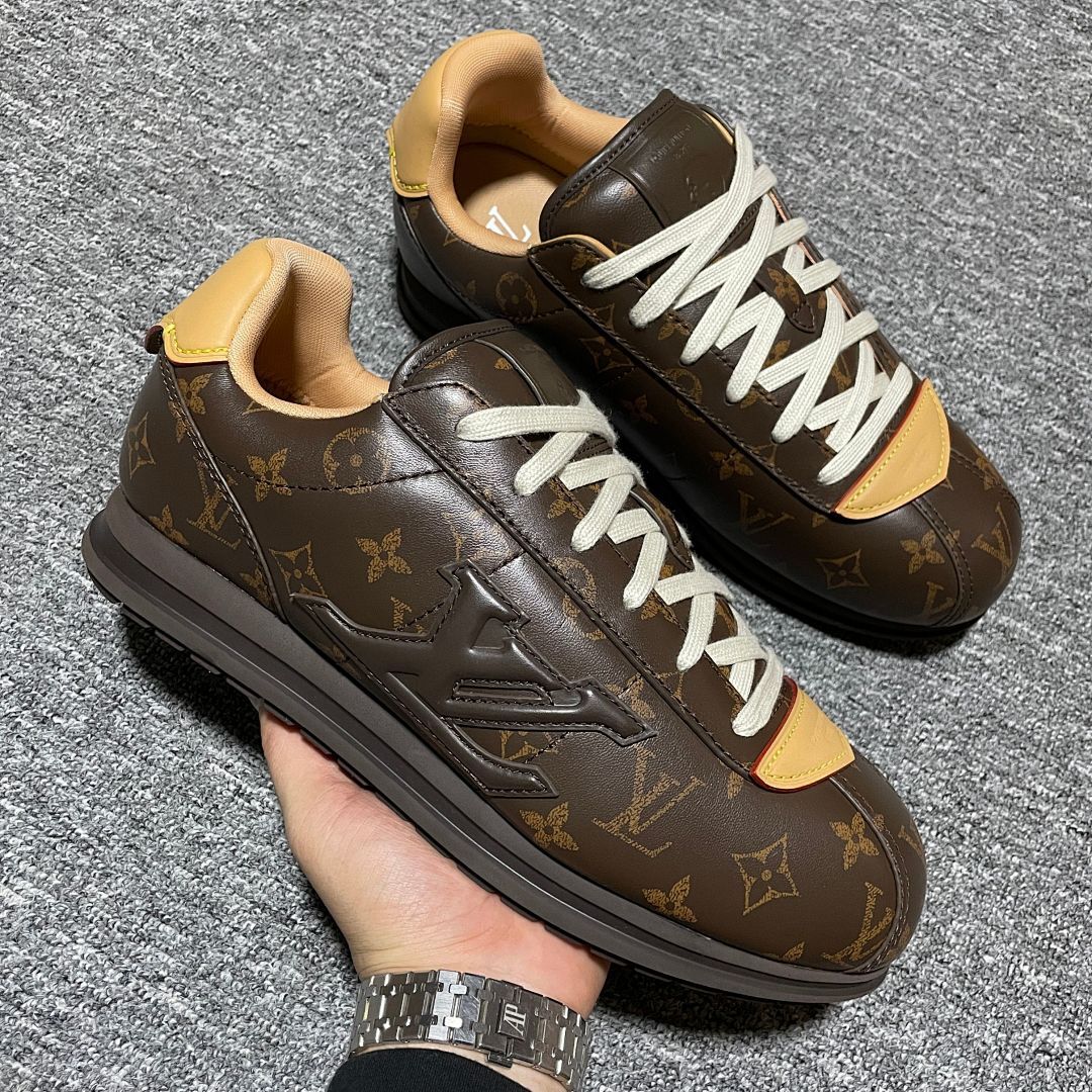 Louis Vuitton LV Trainer Monogram Canvas Sneaker Brown with Embossed LV Logo