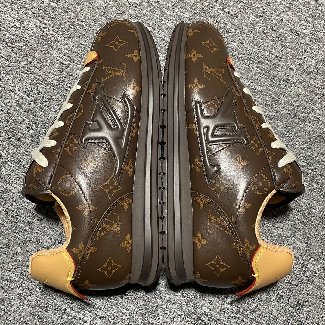 Louis Vuitton LV Trainer Monogram Canvas Sneaker Brown with Embossed LV Logo