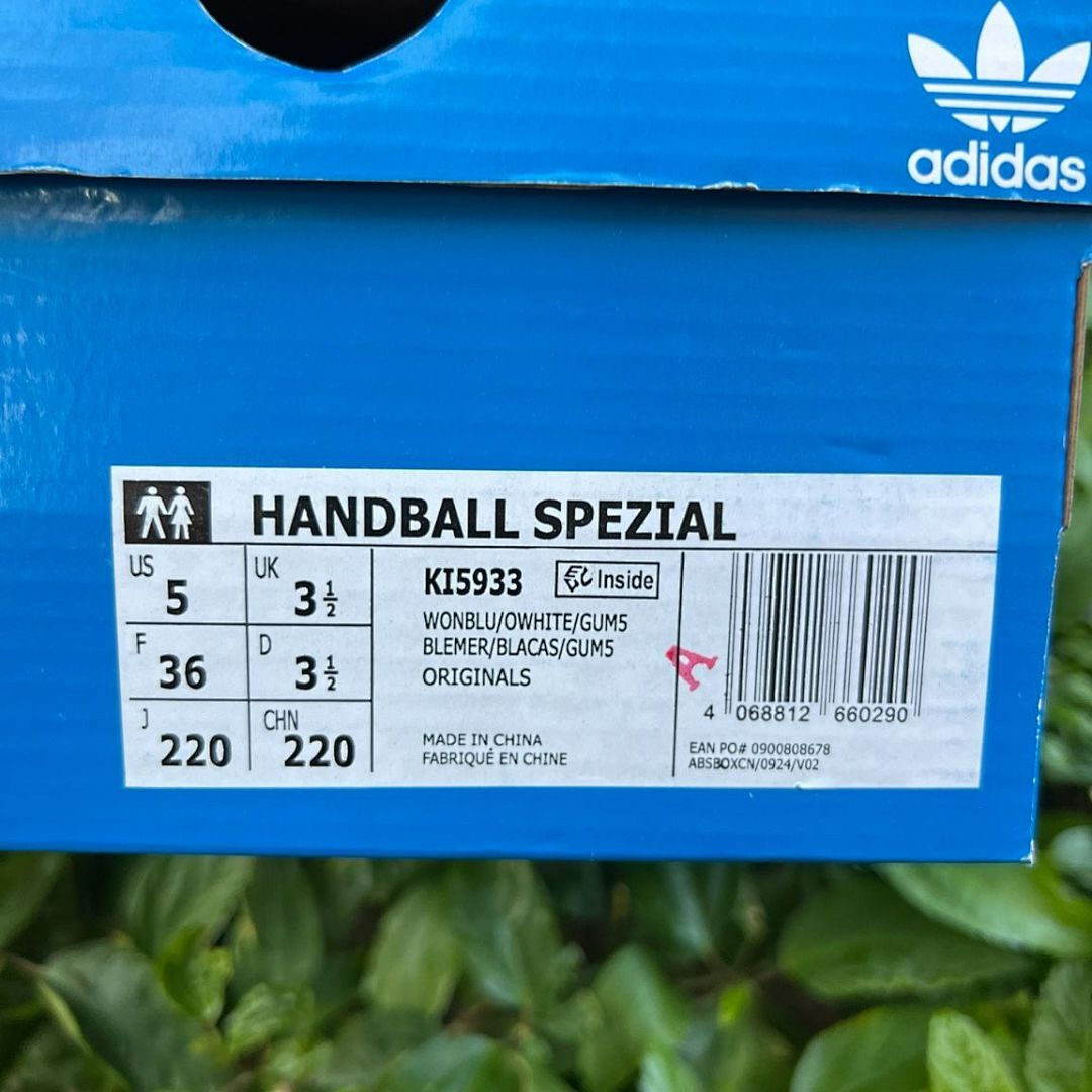 Adidas Handball Spezial Sky Blue Cream White Gum Suede Sneakers