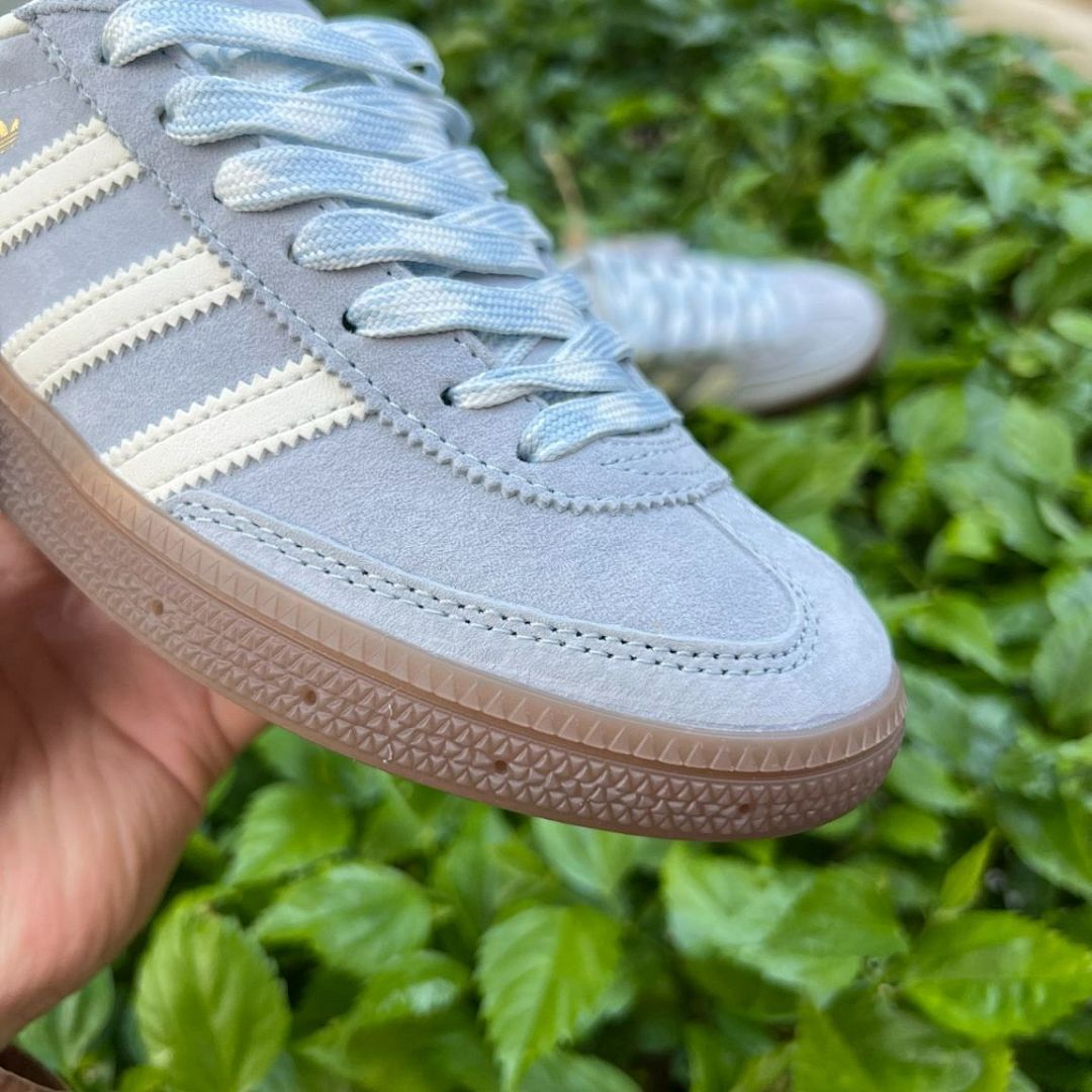 Adidas Handball Spezial Sky Blue Cream White Gum Suede Sneakers