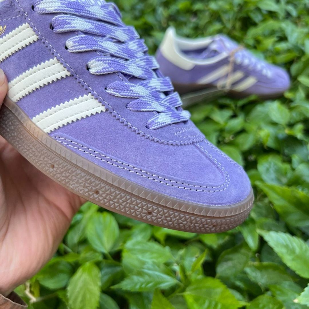 Adidas Spezial Purple Suede Cloud White Gum Sole Sneakers