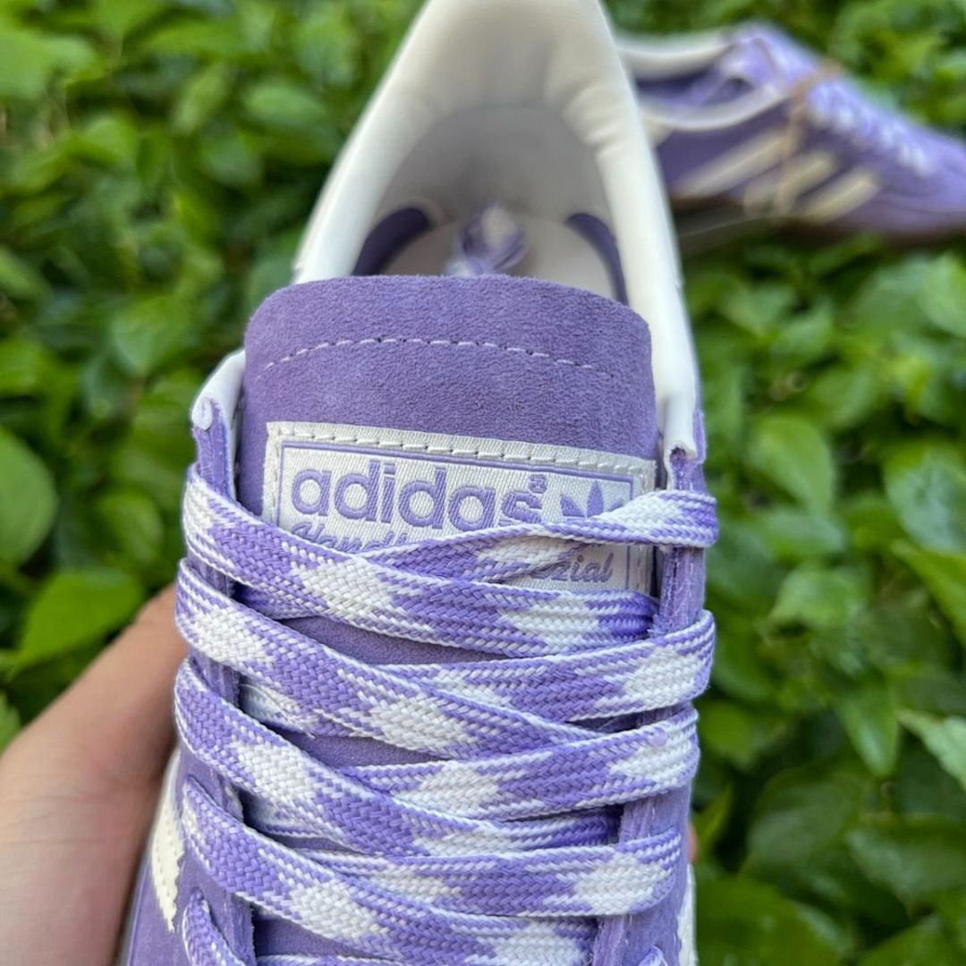 Adidas Spezial Purple Suede Cloud White Gum Sole Sneakers