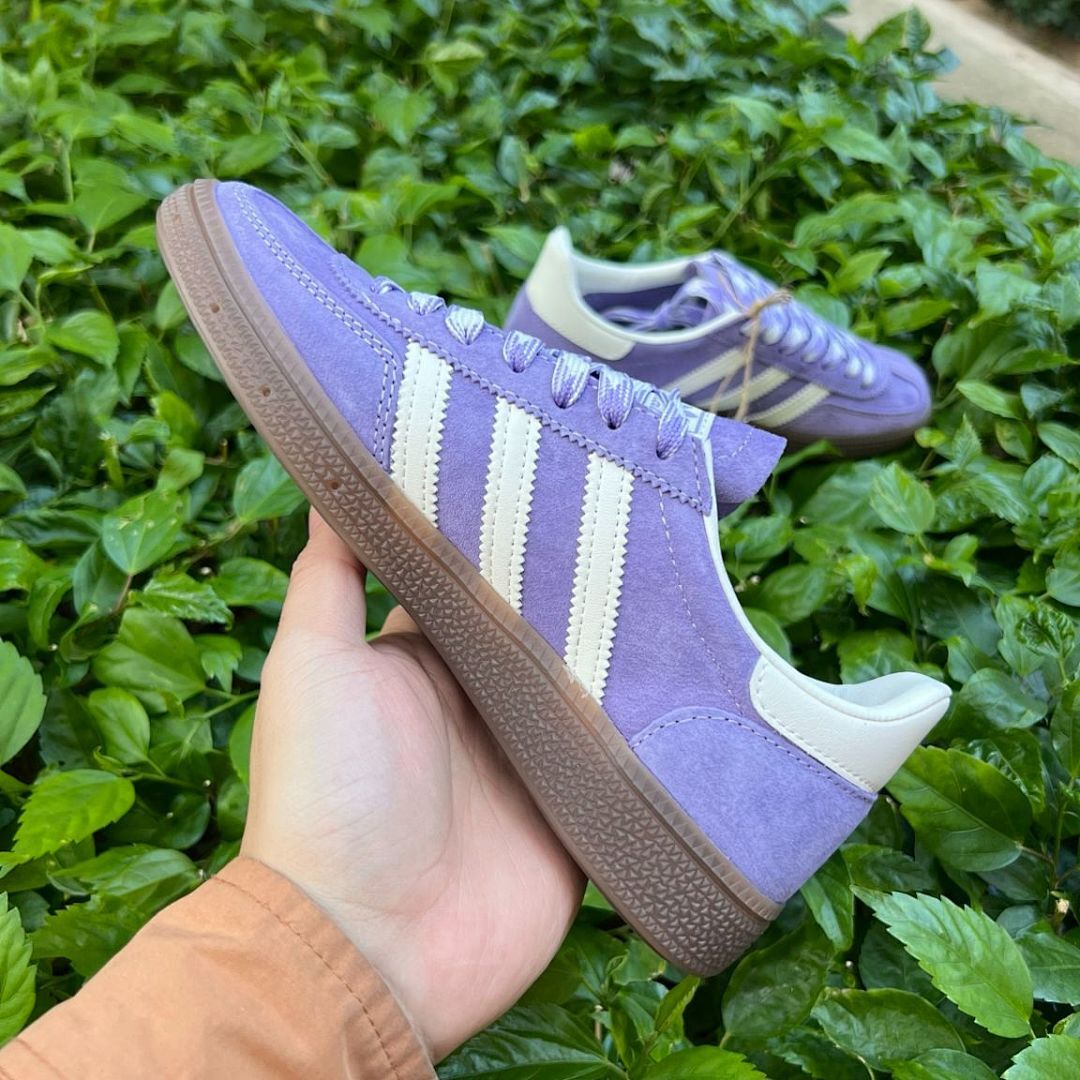 Adidas Spezial Purple Suede Cloud White Gum Sole Sneakers