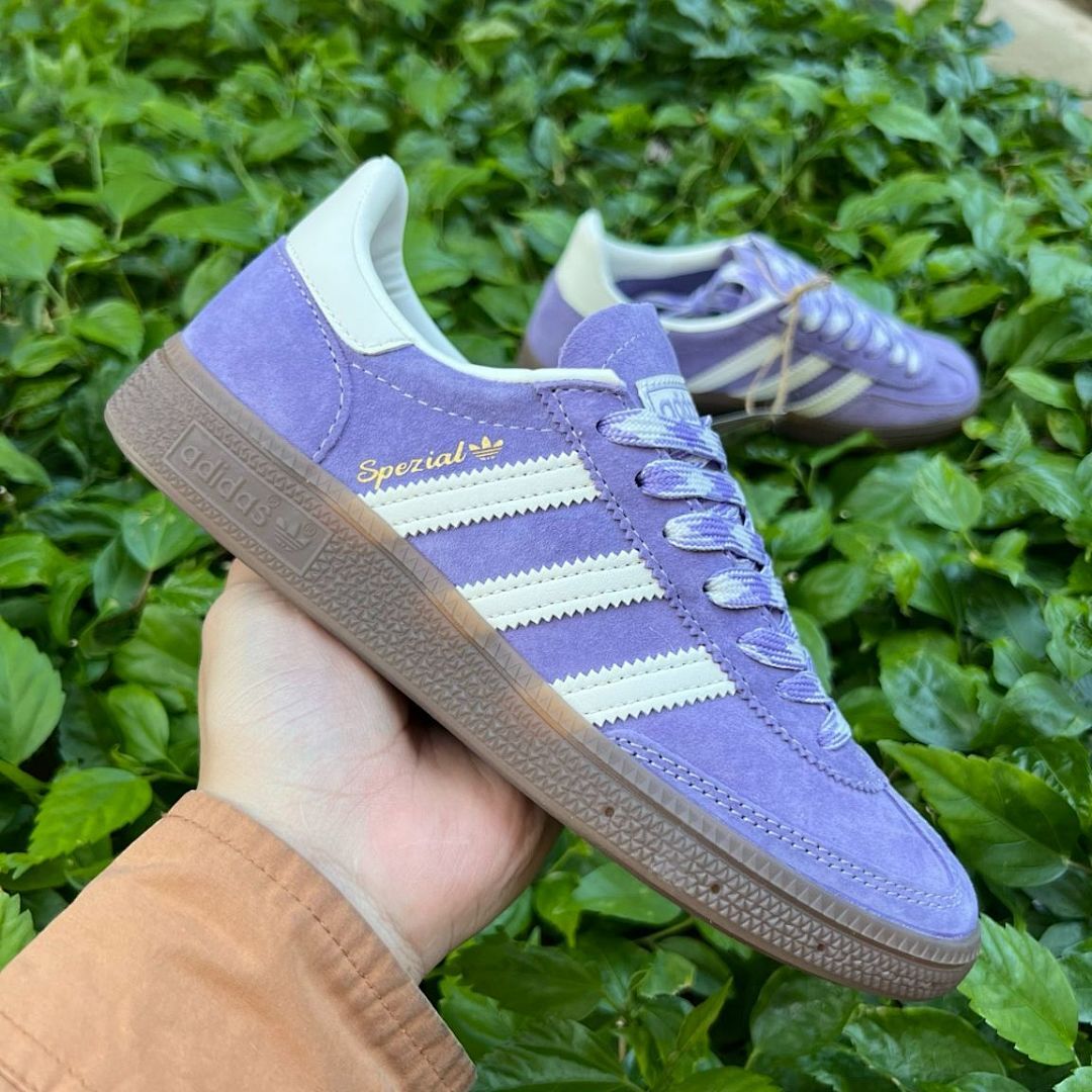 Adidas Spezial Purple Suede Cloud White Gum Sole Sneakers