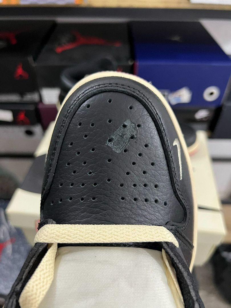 Fragment Design x Travis Scott x Air Jordan 1 High OG Black Sail Red Sample
