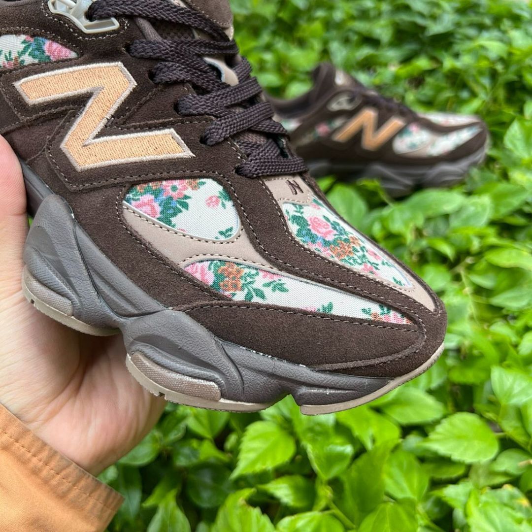 New Balance 9060 Brown Floral Multi-Color Sneakers U9060FWB