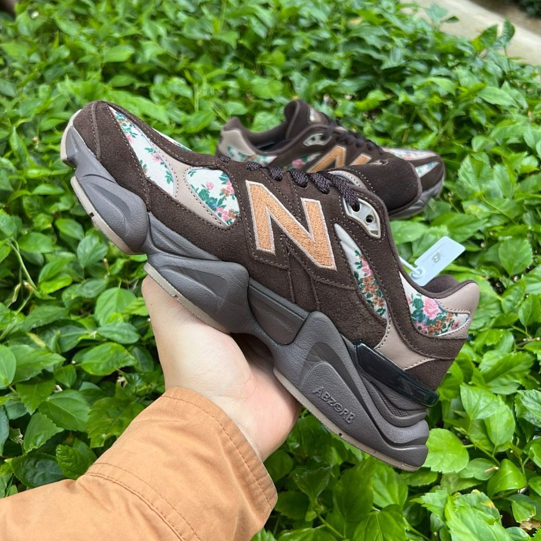 New Balance 9060 Brown Floral Multi-Color Sneakers U9060FWB
