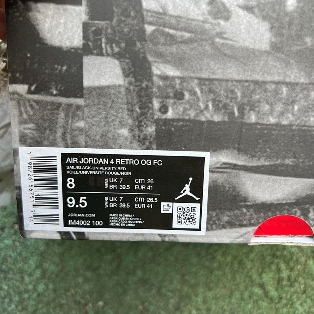 Air Jordan 4 Retro Sail Light Smoke Grey Black Red DR5415-108
