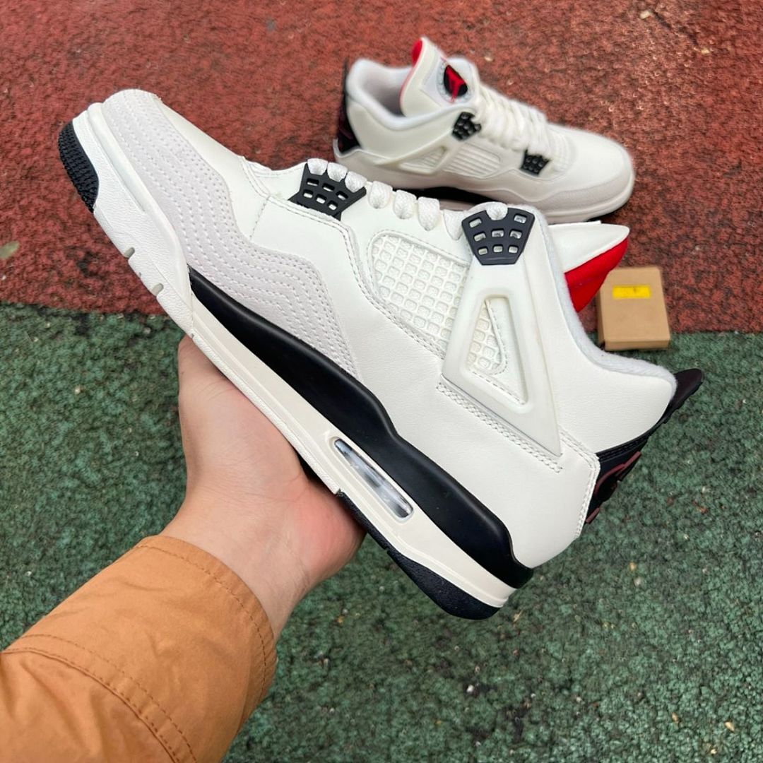Air Jordan 4 Retro Sail Light Smoke Grey Black Red DR5415-108