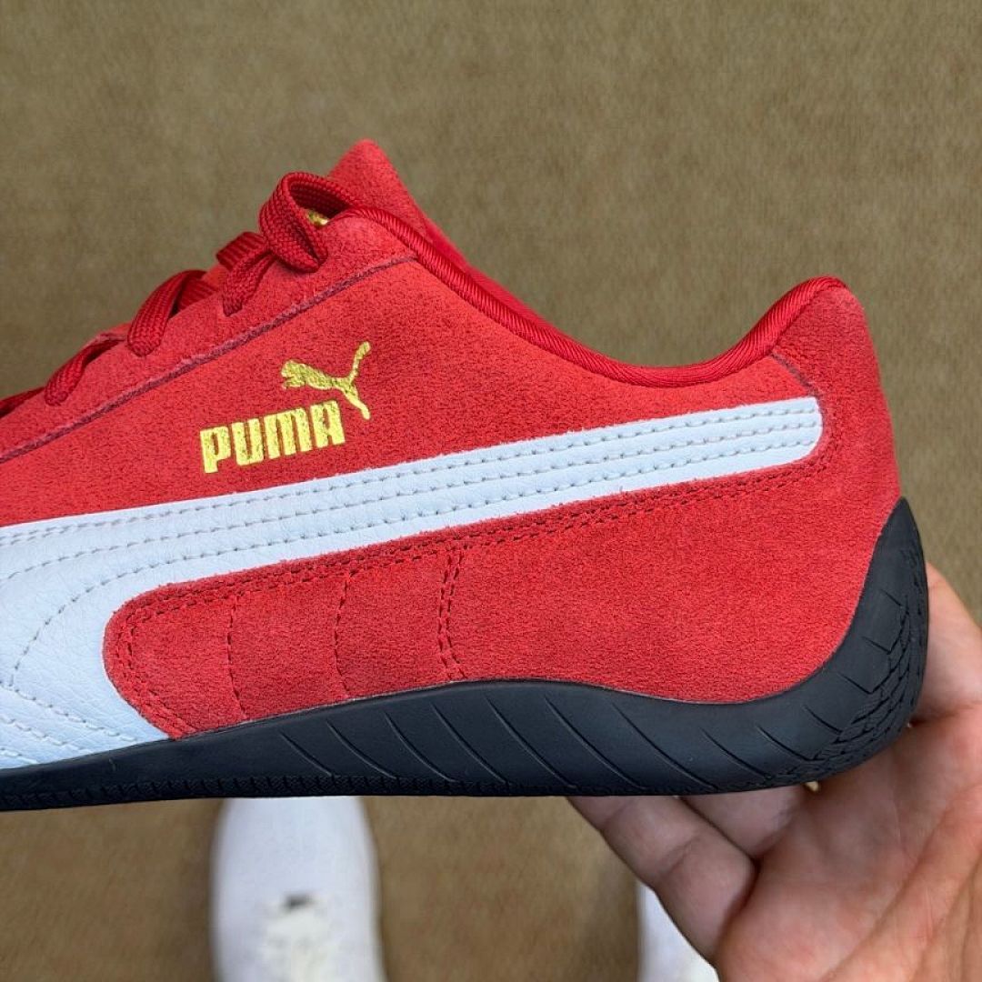 PUMA Speedcat Scuderia Ferrari Motorsport Driving Shoes Red White Suede Men's Sneakers