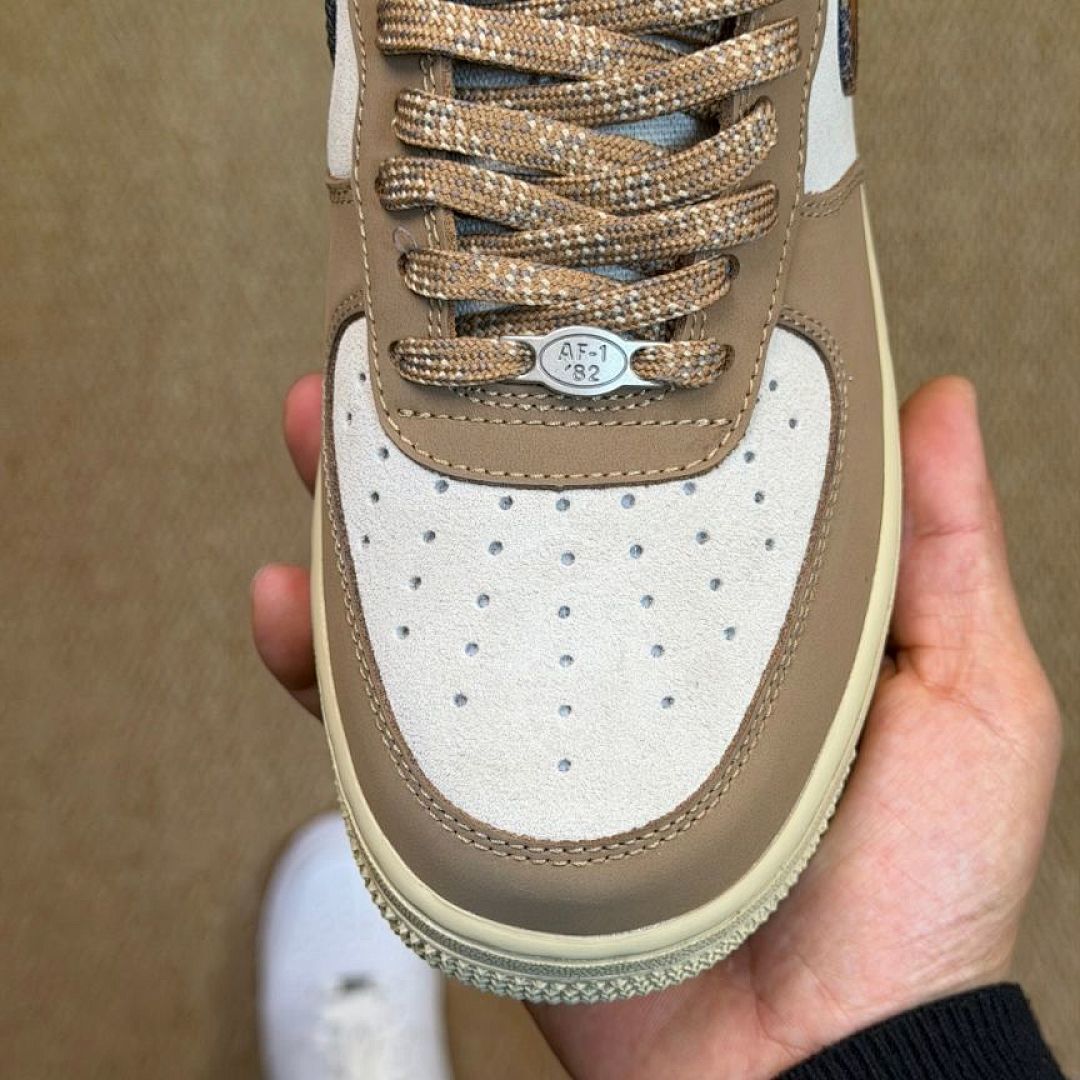 Nike Air Force 1 Low 'Forest' Tree Bark Camo Swoosh Sail Khaki Medium Olive White DR0147-100