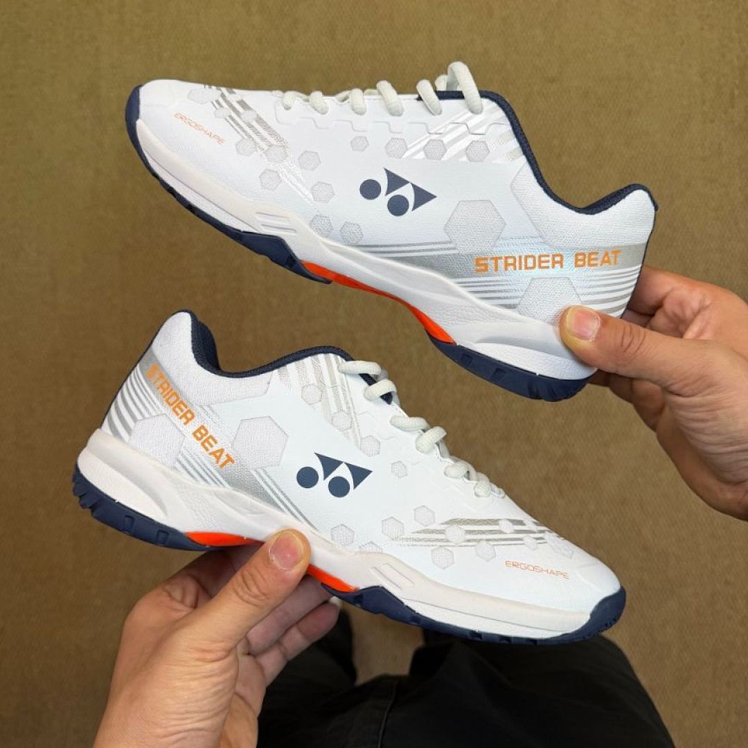 Yonex Strider Beat Badminton Shoes SHB-SB2EX White Navy Orange Ergoshape Indoor Court Sports Footwear
