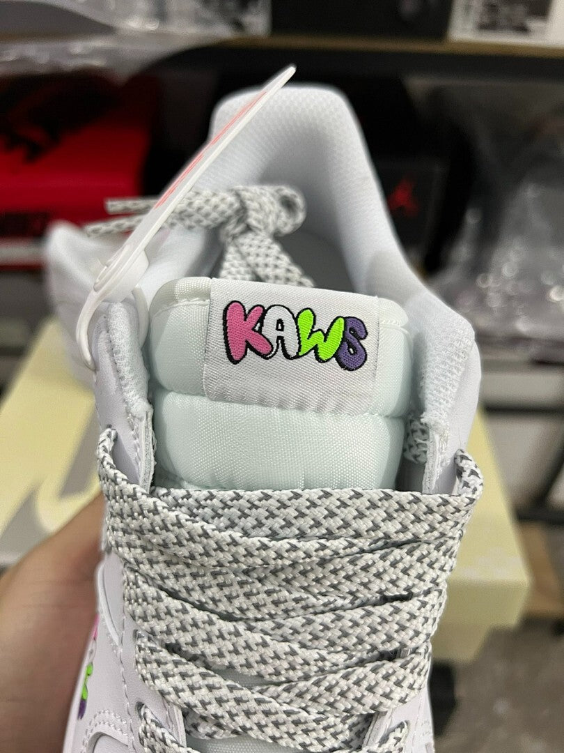 Nike Air Force 1 Low KAWS Custom White Multicolor Neon Stripes Shoes