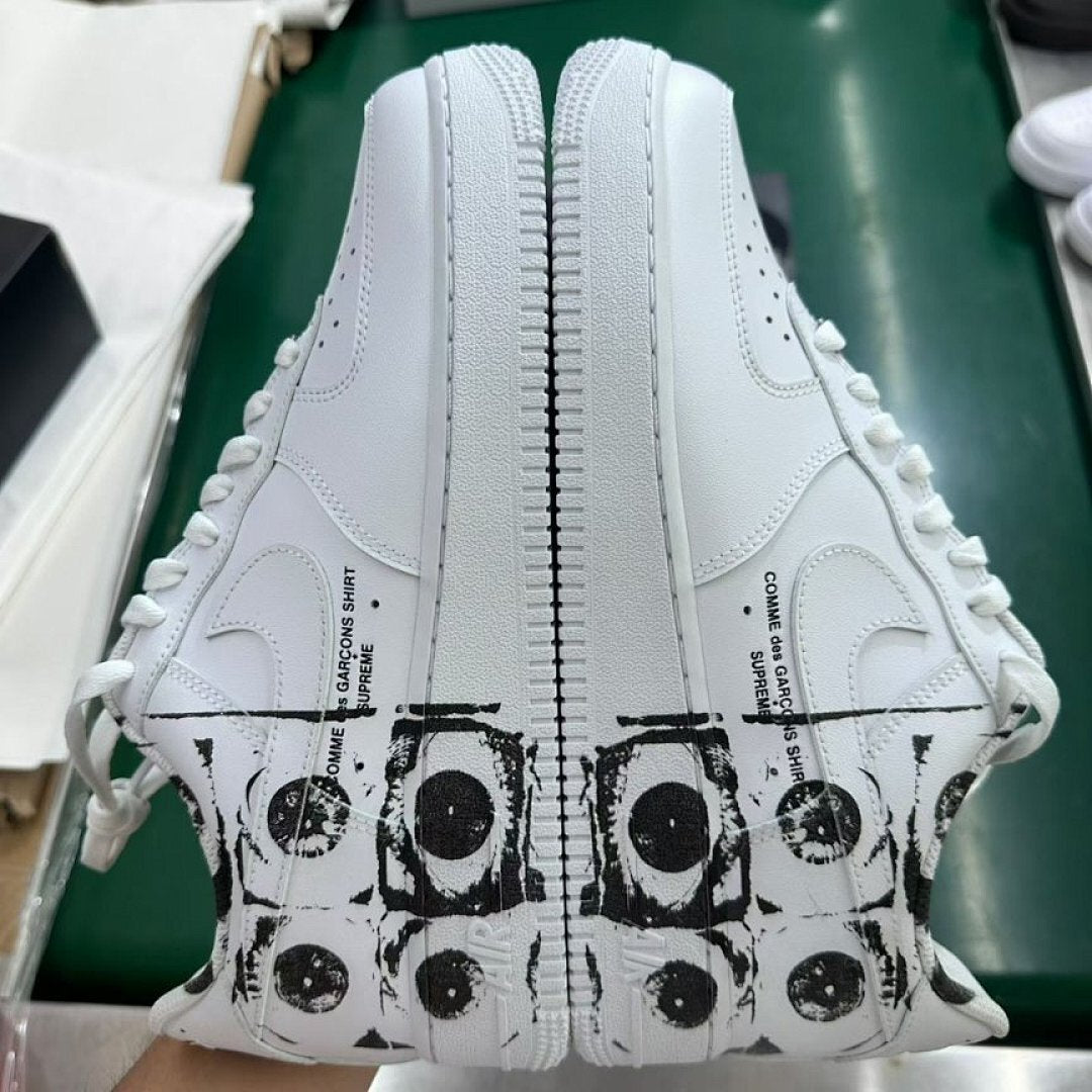 Custom Nike Air Force 1 Low '07 White Black Eyeball Print Sneakers AF1 Unique Eye Design