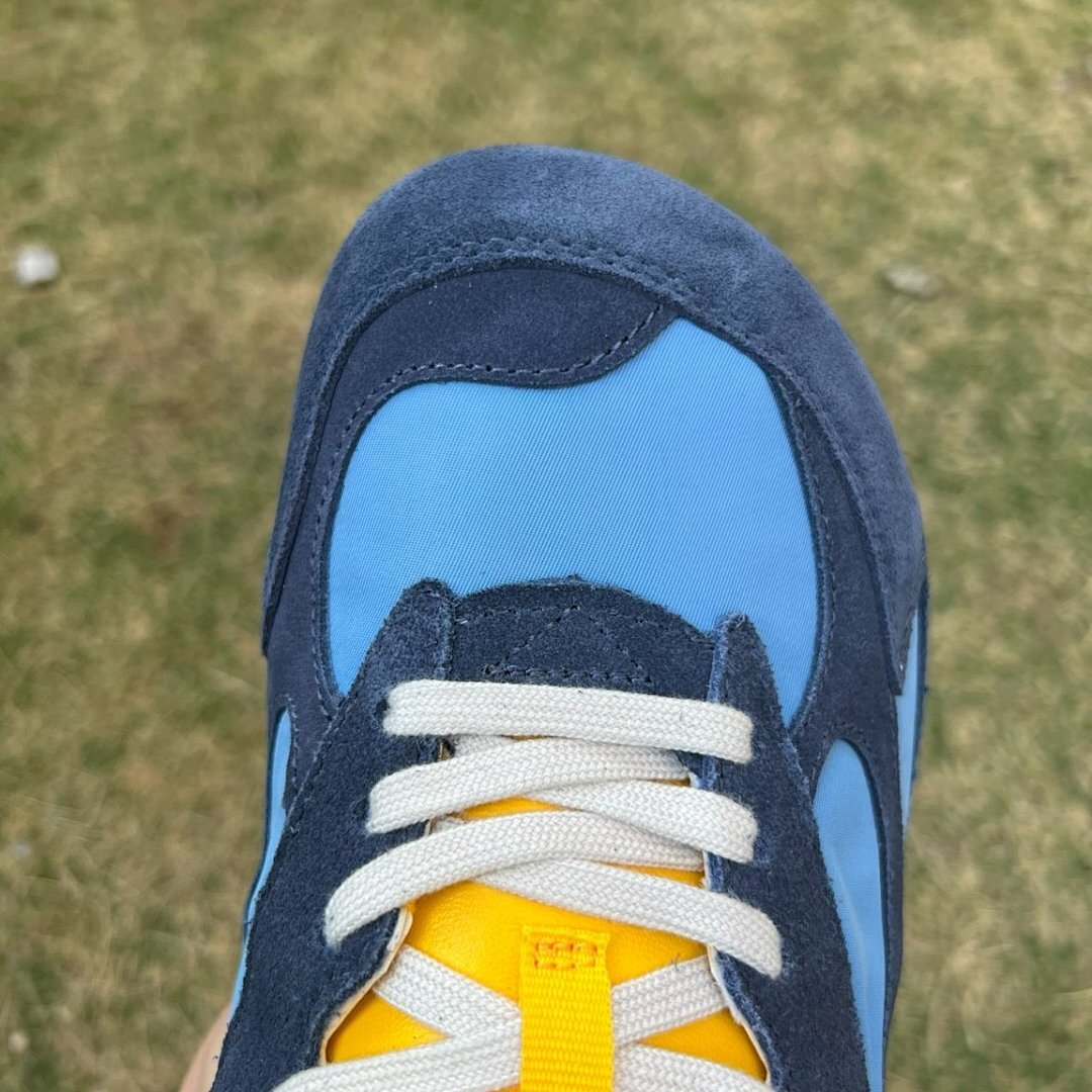 Fila Racer Retro Running Shoes Navy Blue Light Blue Yellow Gum Sole