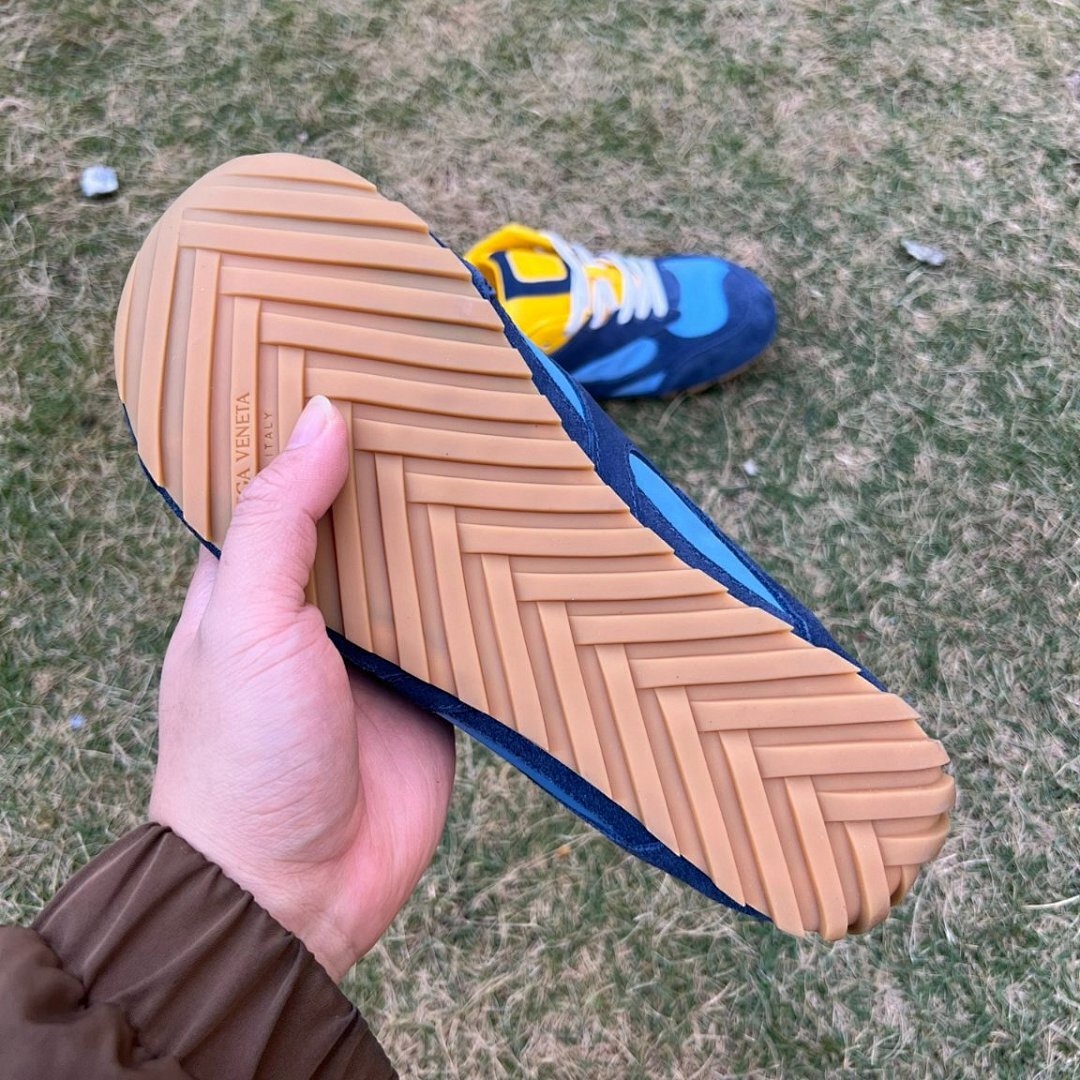 Fila Racer Retro Running Shoes Navy Blue Light Blue Yellow Gum Sole