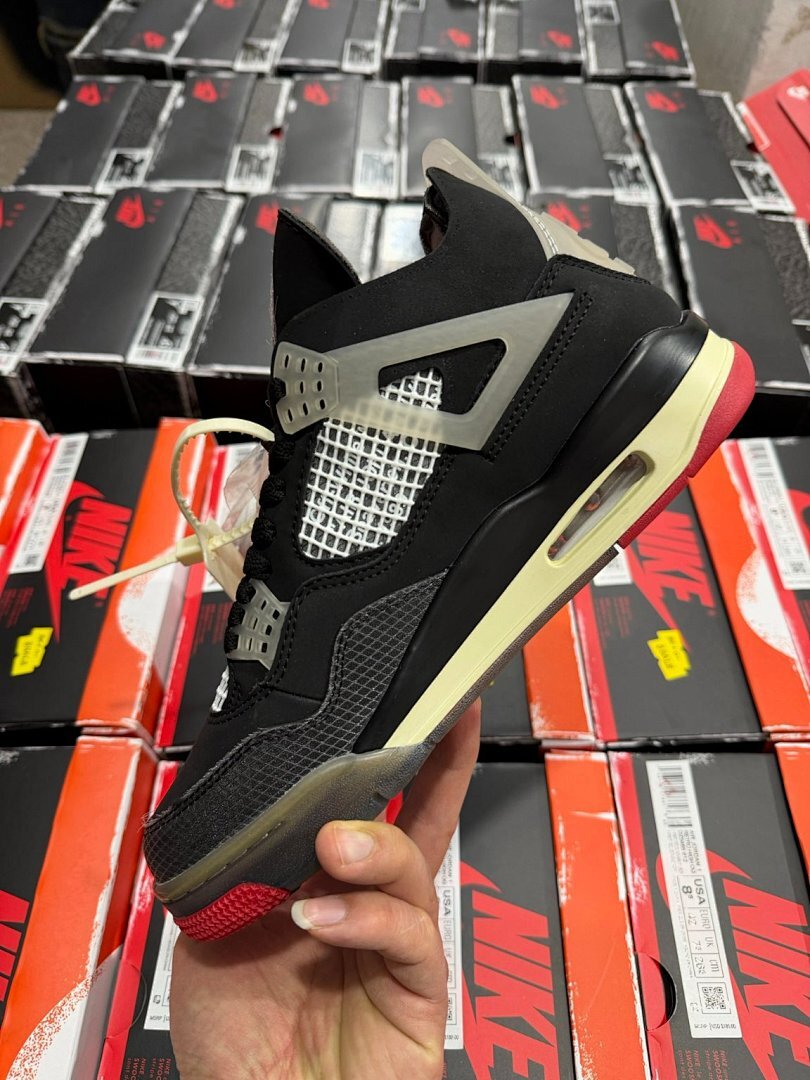Off-White Air Jordan 4 Bred Black Red