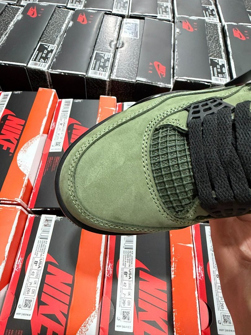 Air Jordan 4 Retro Travis Scott Cactus Jack Olive Black Sail