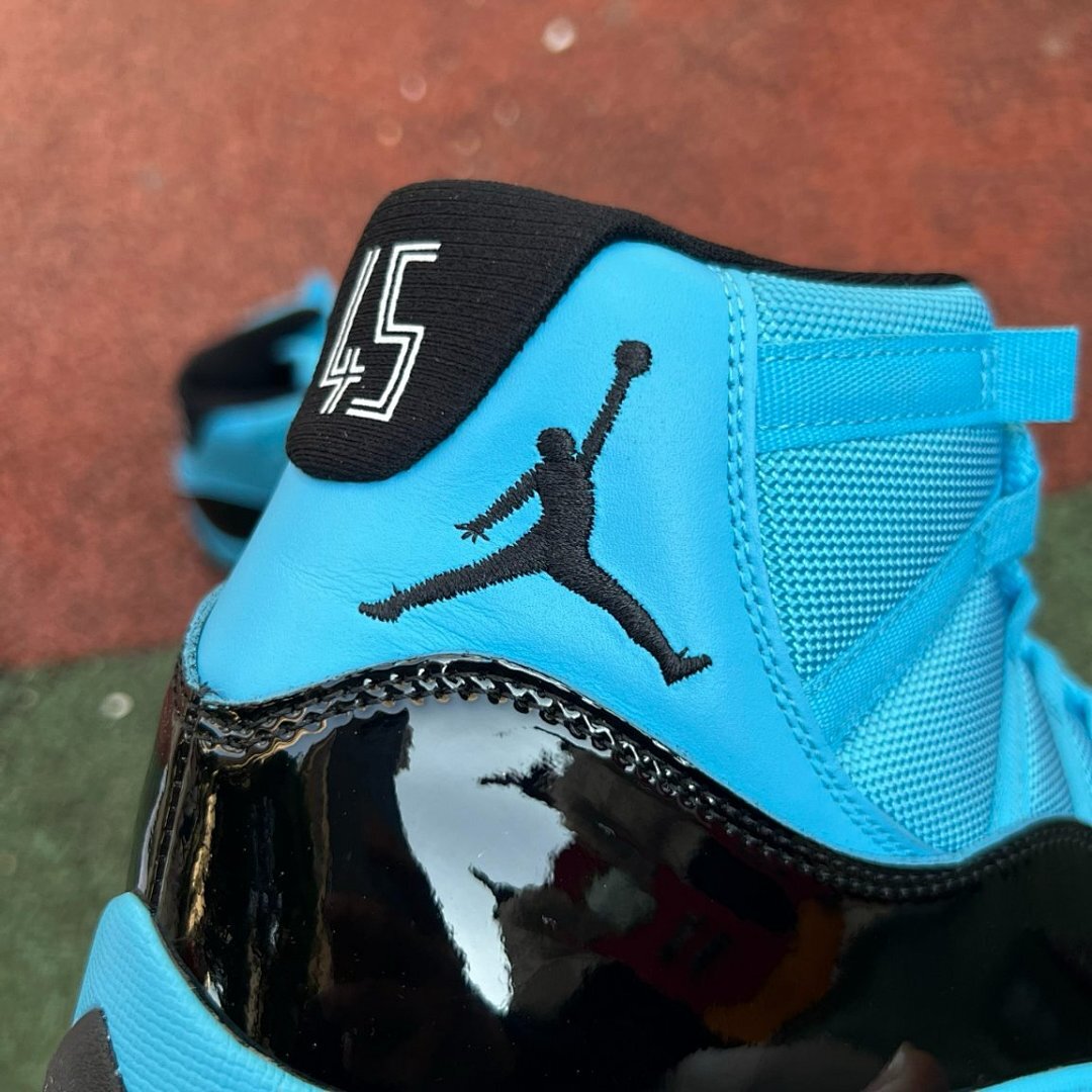 Air Jordan 11 Retro "Pantone" University Blue Black Patent Leather Sneakers Shoes 683072-405