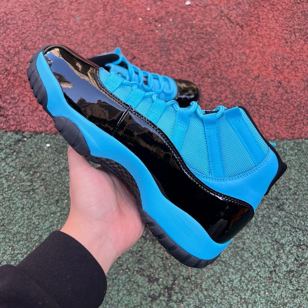 Air Jordan 11 Retro "Pantone" University Blue Black Patent Leather Sneakers Shoes 683072-405