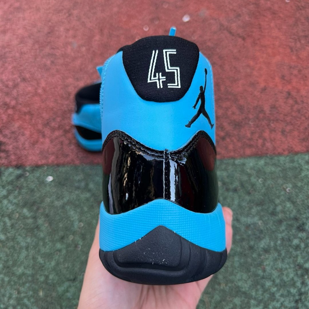 Air Jordan 11 Retro "Pantone" University Blue Black Patent Leather Sneakers Shoes 683072-405