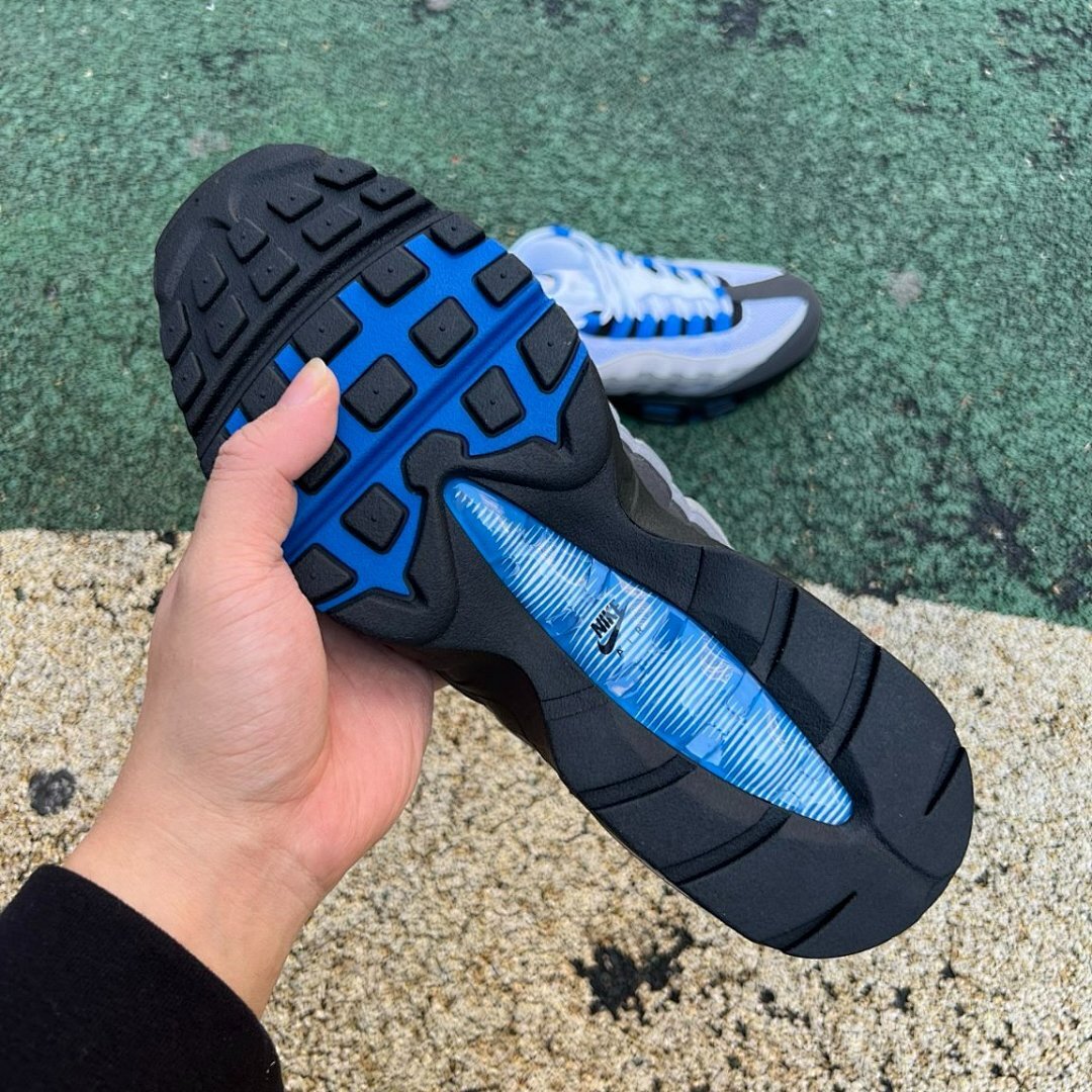 Nike Air Max 95 'Photo Blue' Men's Running Shoes Black White Grey Hyper Royal 609048-088