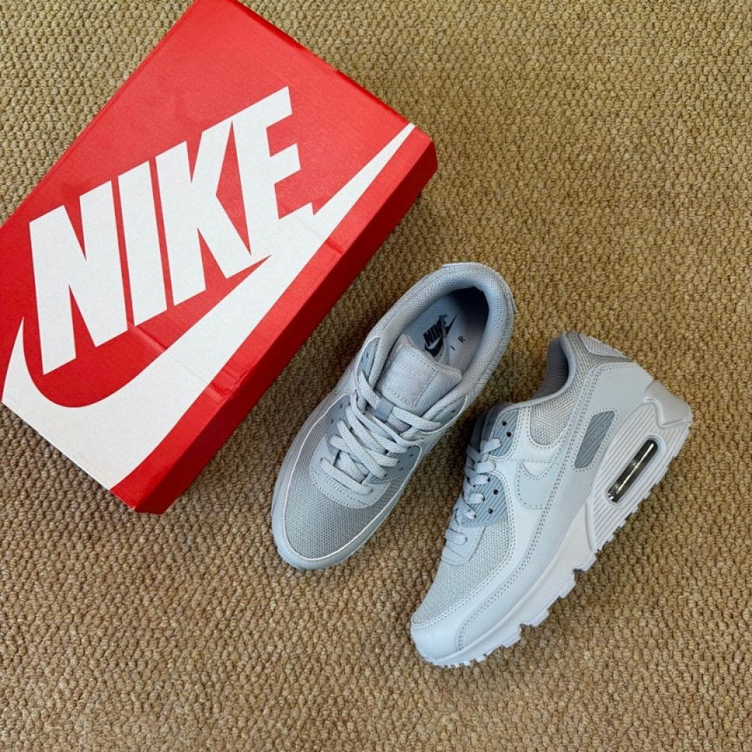 Nike Air Max 90 Pure Platinum Light Grey White Trainers Sneakers - DJ6205-100