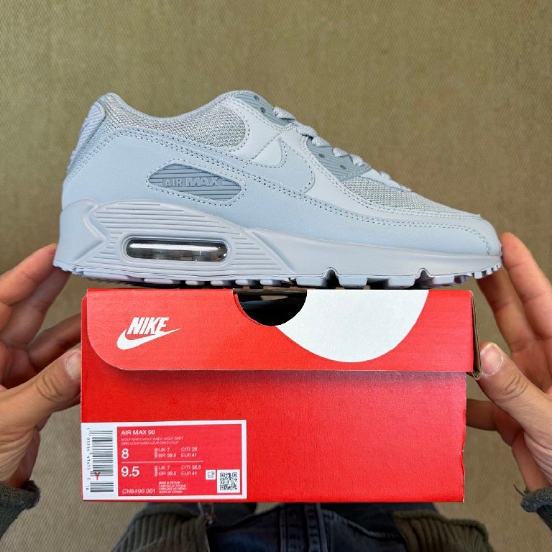 Nike Air Max 90 Pure Platinum Light Grey White Trainers Sneakers - DJ6205-100