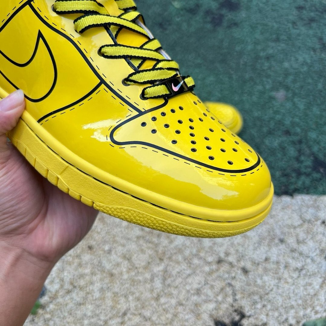 Nike Dunk Low Yellow Patent Cel-Shaded Sneakers