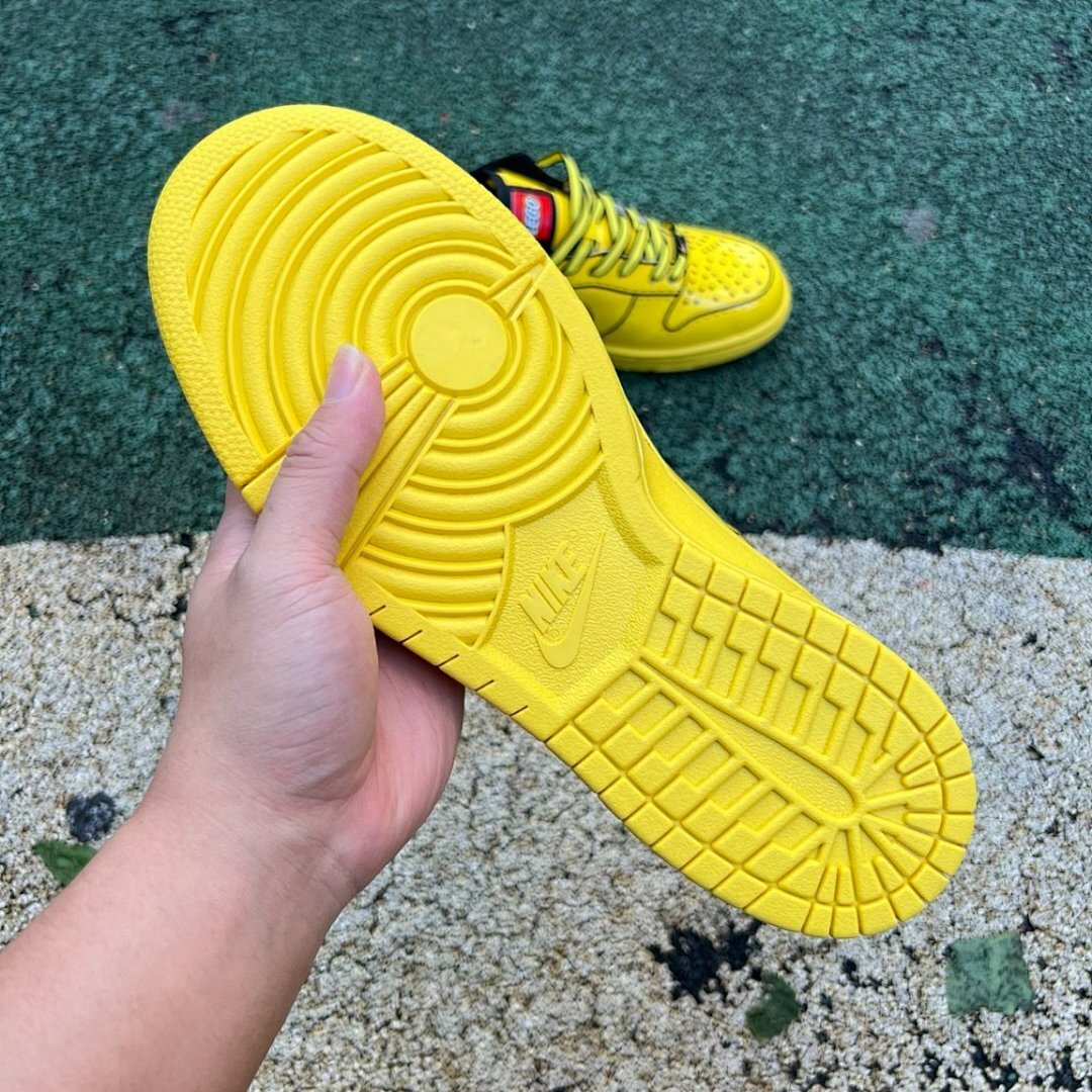 Nike Dunk Low Yellow Patent Cel-Shaded Sneakers