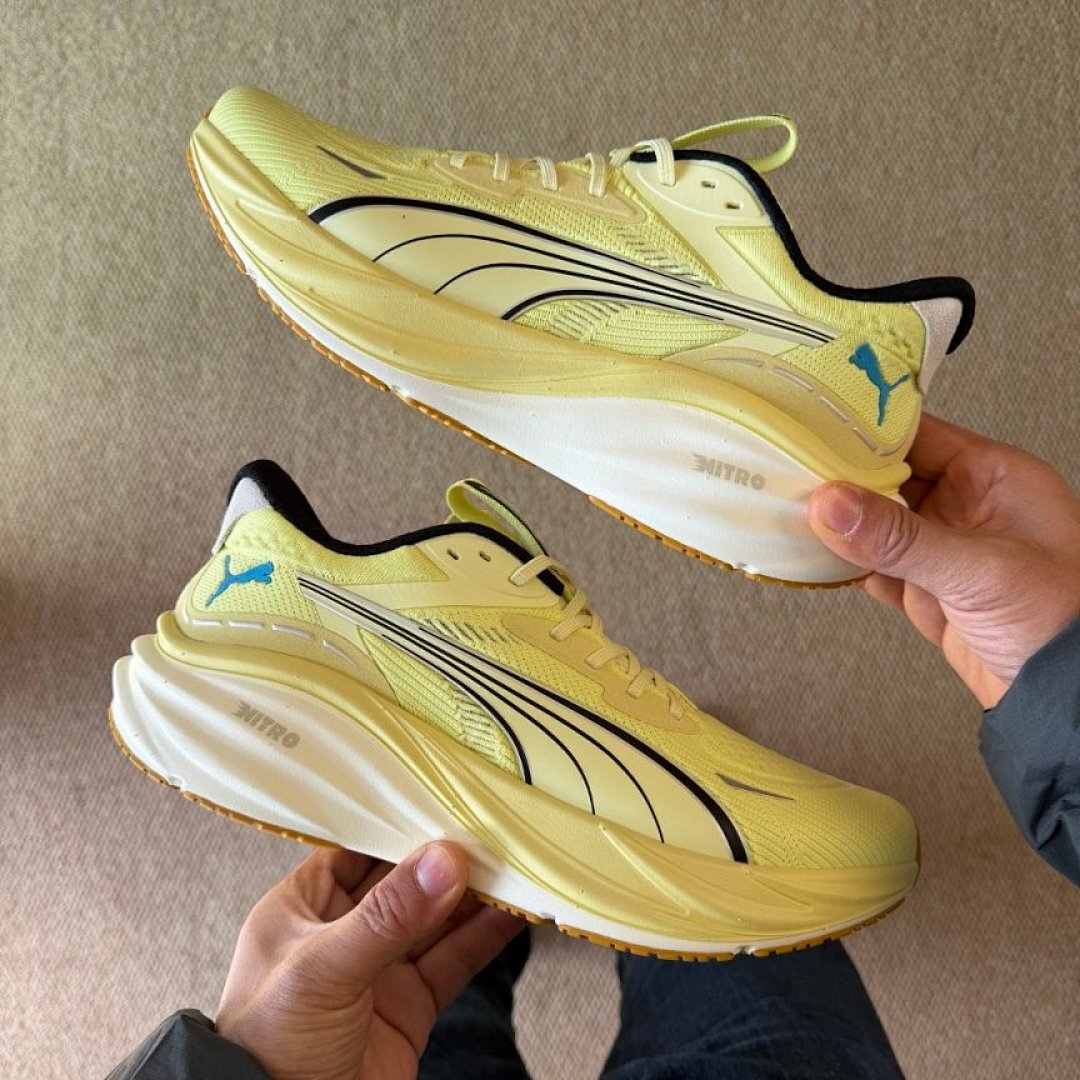 Puma Deviate Nitro 3 Performance Running Shoes Men's Lime Squeeze Black White Electro Blue 378877_02