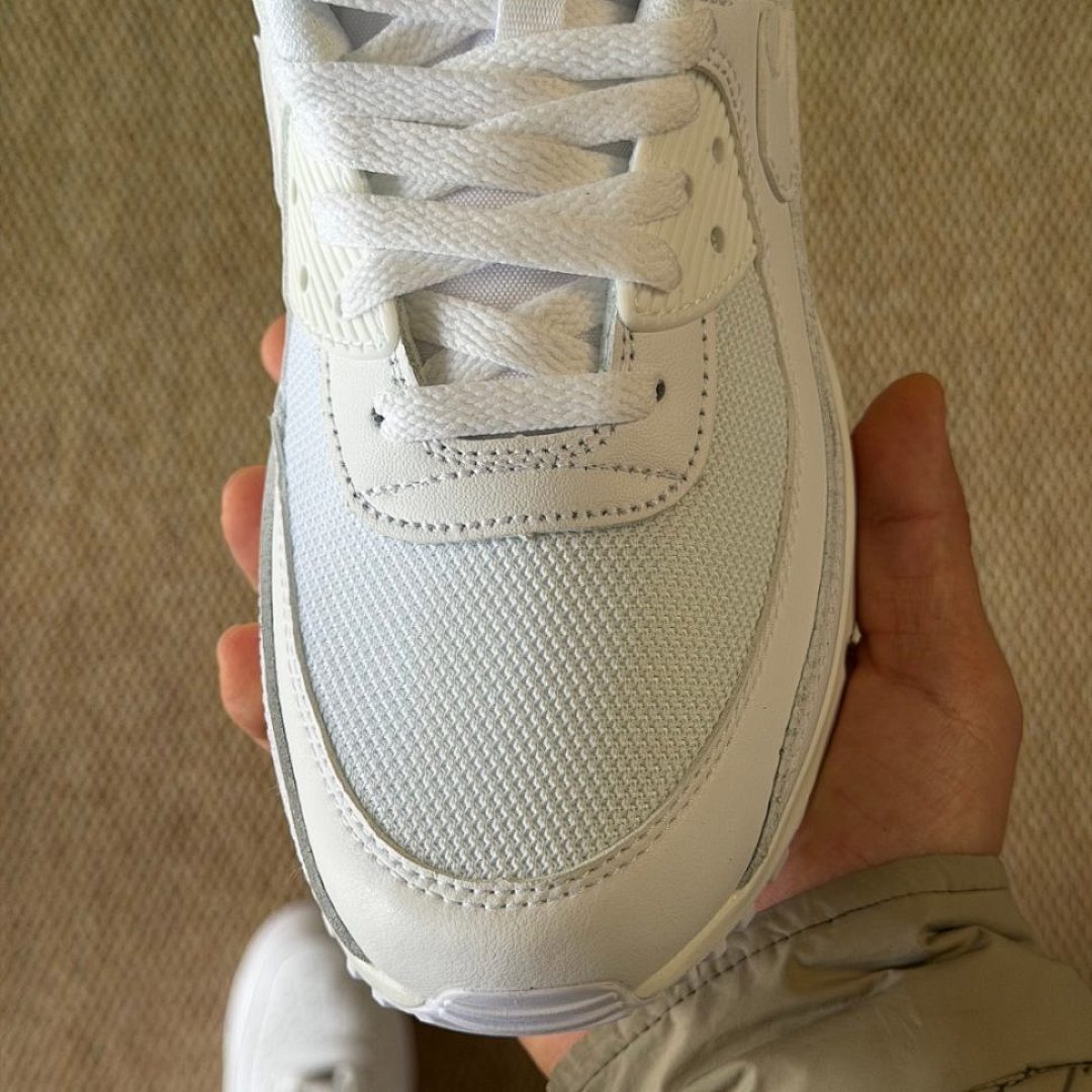 Nike Air Max 90 'White/Sail-White' (DX0116-100) Men's Women's Classic Lifestyle Running Shoes Sneakers Trainers Off-White Cream